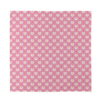 Chicken Love Emoji Pattern Print Silk Bandana