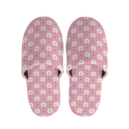 Chicken Love Emoji Pattern Print Slippers