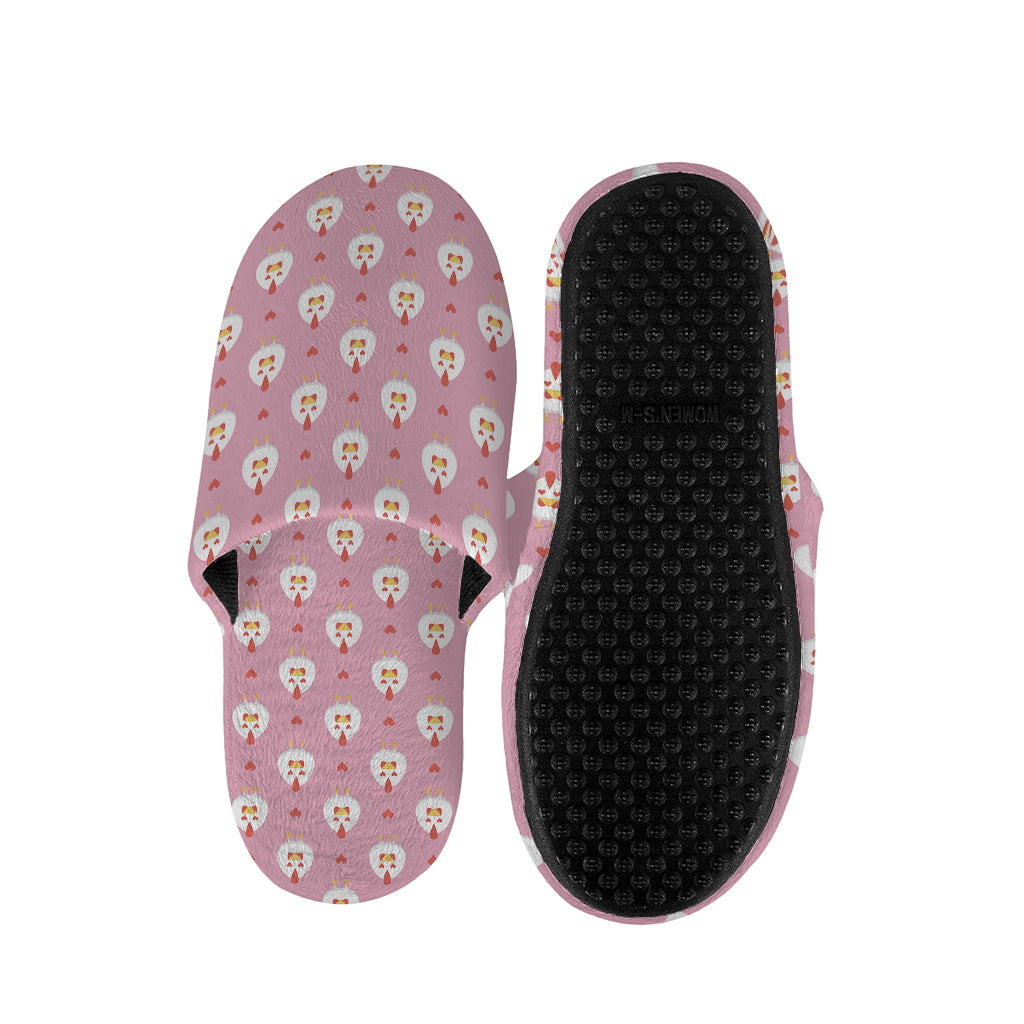 Chicken Love Emoji Pattern Print Slippers