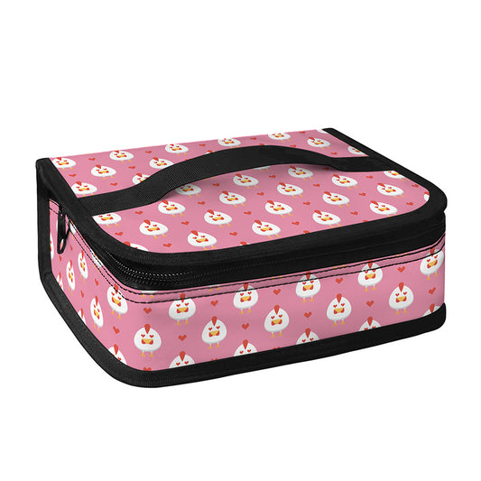 Chicken Love Emoji Pattern Print Small Lunch Bag