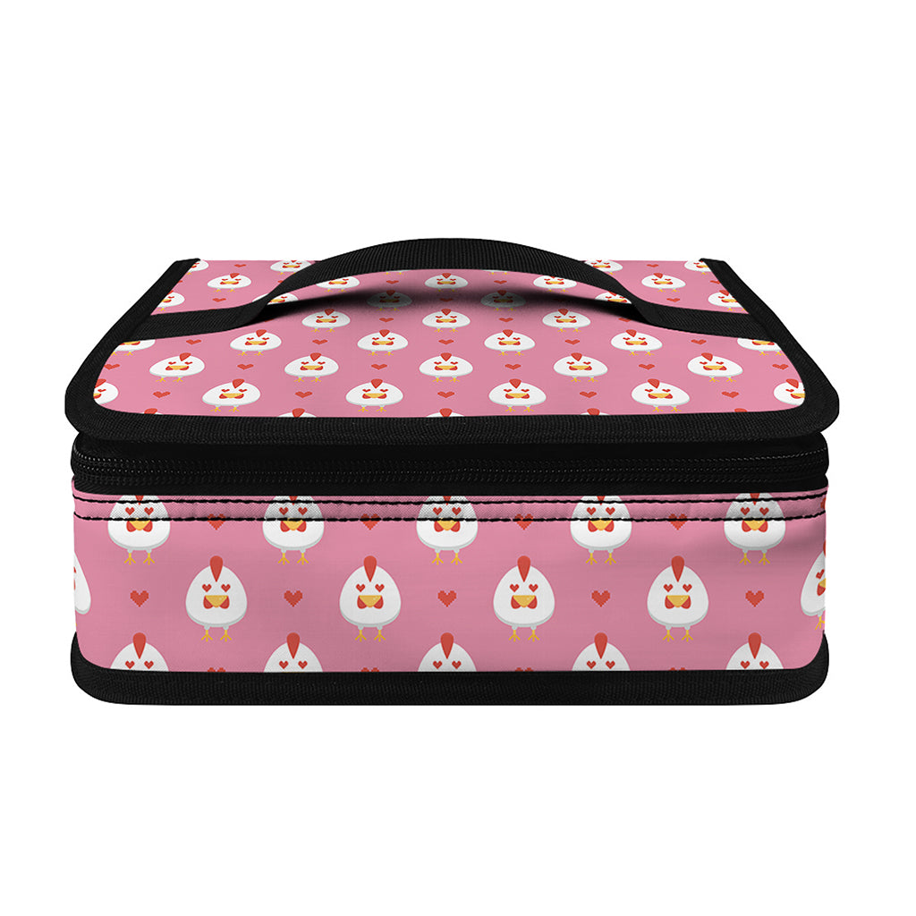 Chicken Love Emoji Pattern Print Small Lunch Bag