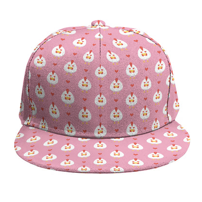 Chicken Love Emoji Pattern Print Snapback Cap
