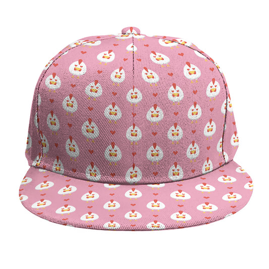 Chicken Love Emoji Pattern Print Snapback Cap