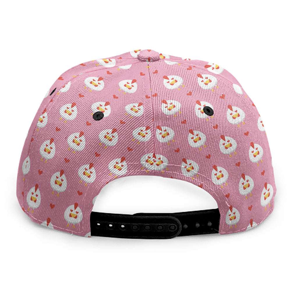 Chicken Love Emoji Pattern Print Snapback Cap