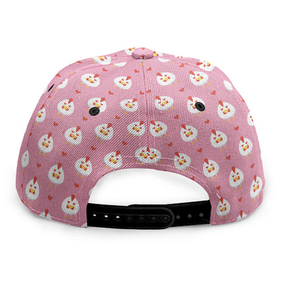 Chicken Love Emoji Pattern Print Snapback Cap
