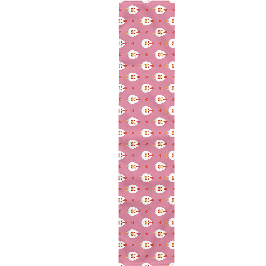 Chicken Love Emoji Pattern Print Table Runner
