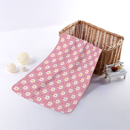 Chicken Love Emoji Pattern Print Towel