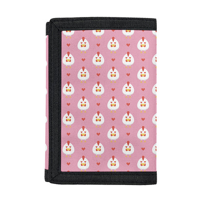 Chicken Love Emoji Pattern Print Trifold Wallet