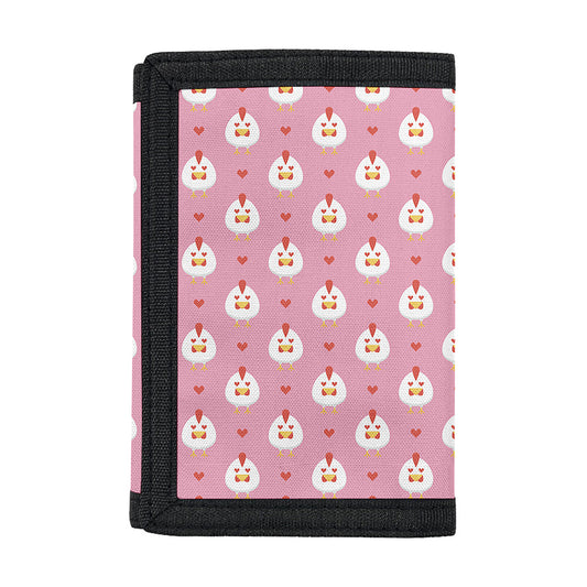 Chicken Love Emoji Pattern Print Trifold Wallet