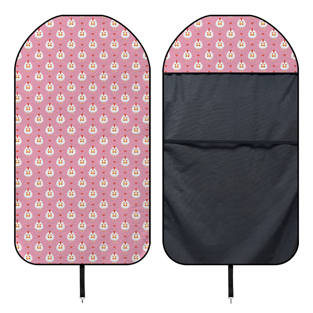 Chicken Love Emoji Pattern Print Waterproof Car Seat Cover