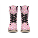 Chicken Love Emoji Pattern Print Winter Boots