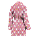 Chicken Love Emoji Pattern Print Women's Bathrobe