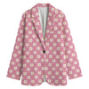 Chicken Love Emoji Pattern Print Women's Cotton Blazer