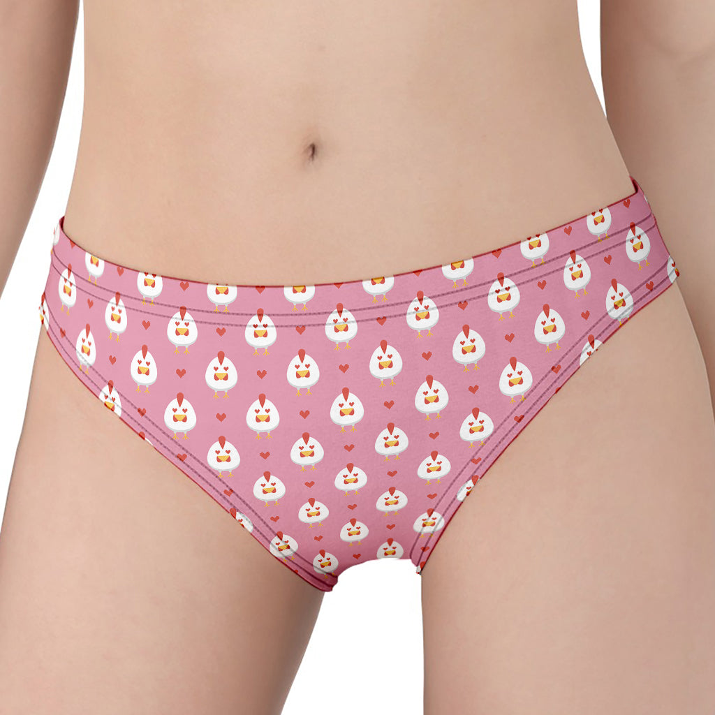 Chicken Love Emoji Pattern Print Women's Panties