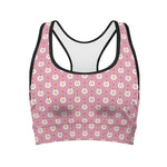 Chicken Love Emoji Pattern Print Women's Sports Bra