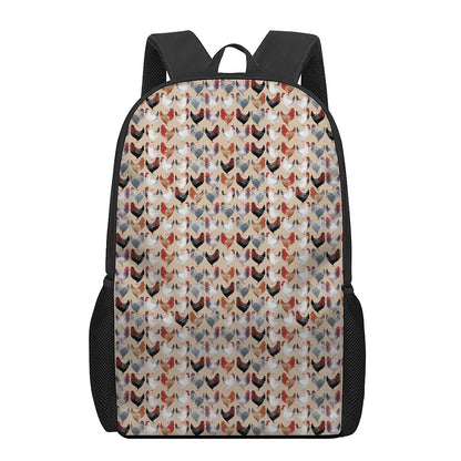 Chicken Painting Pattern Print 17 Inch Backpack