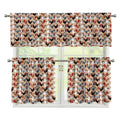 Chicken Painting Pattern Print 3 Piece Kitchen Curtains
