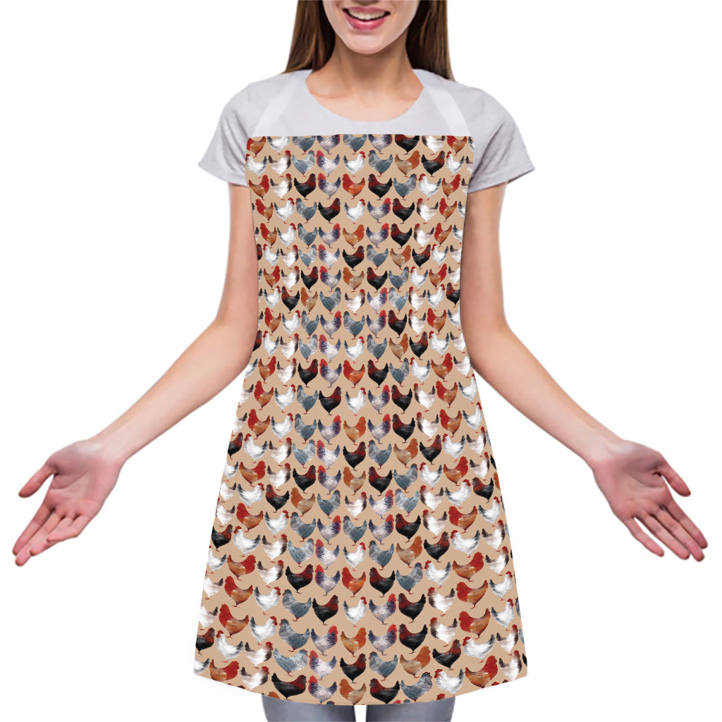 Chicken Painting Pattern Print Adjustable Apron