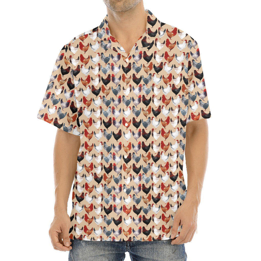 Chicken Painting Pattern Print Aloha Shirt