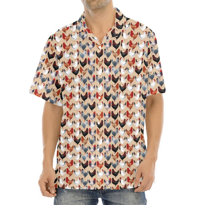 Chicken Painting Pattern Print Aloha Shirt