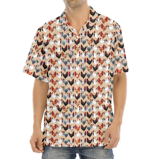 Chicken Painting Pattern Print Aloha Shirt