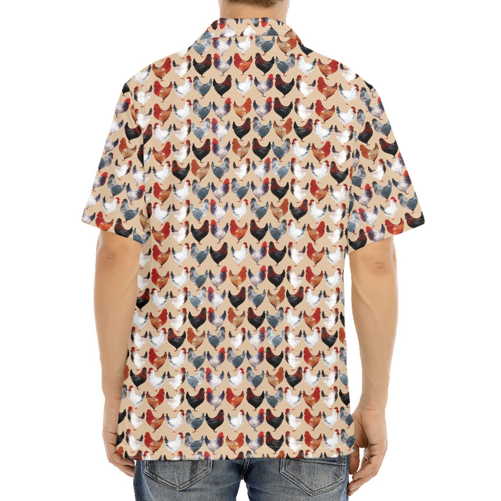 Chicken Painting Pattern Print Aloha Shirt