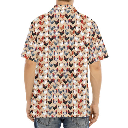 Chicken Painting Pattern Print Aloha Shirt