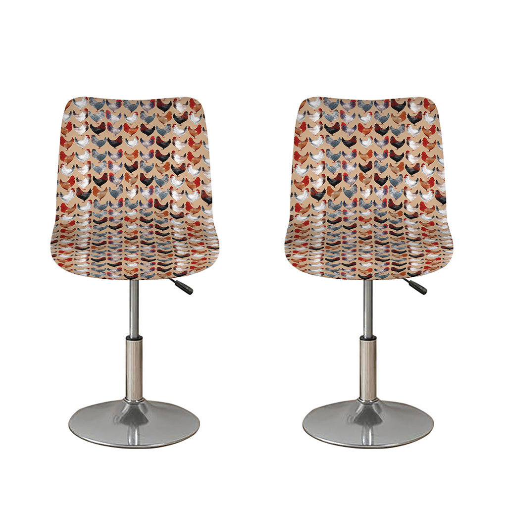 Chicken Painting Pattern Print Bar Stool Covers