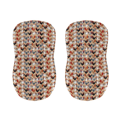 Chicken Painting Pattern Print Bar Stool Covers