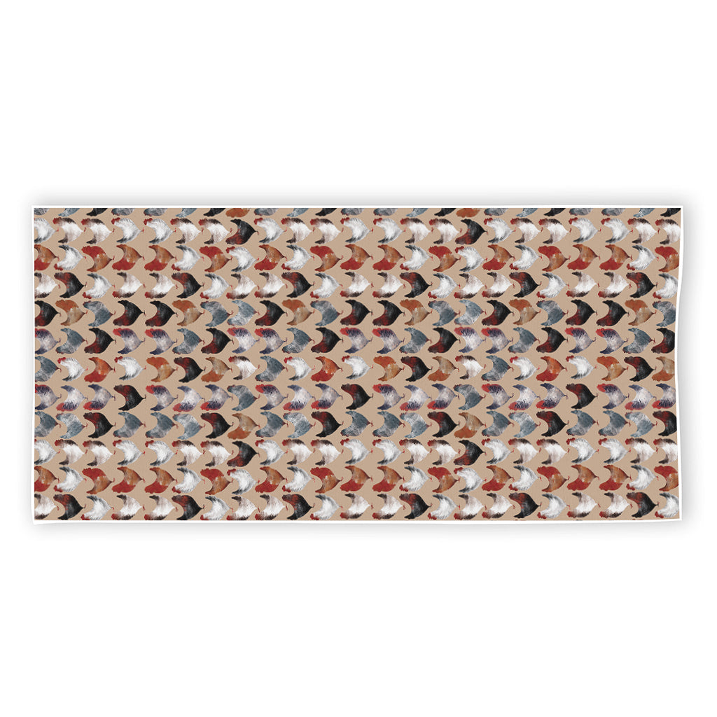 Chicken Painting Pattern Print Beach Towel
