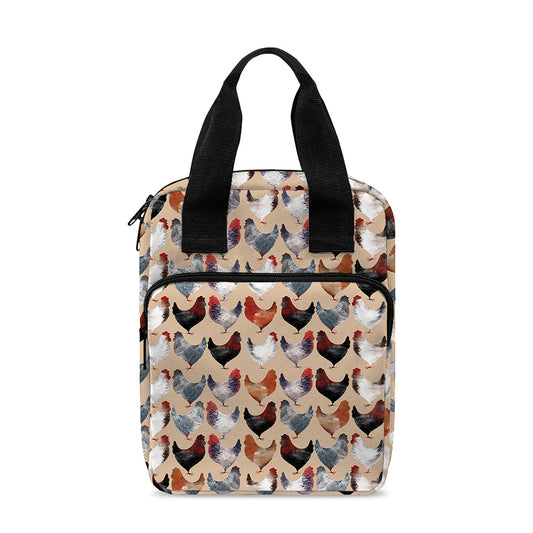 Chicken Painting Pattern Print Bible Tote Bag