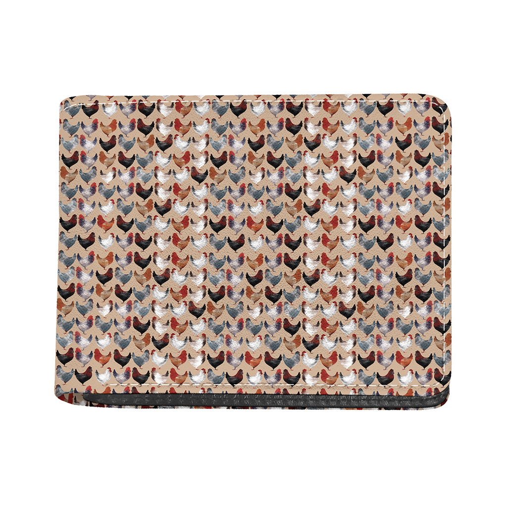 Chicken Painting Pattern Print Bifold Wallet
