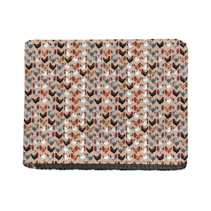 Chicken Painting Pattern Print Bifold Wallet