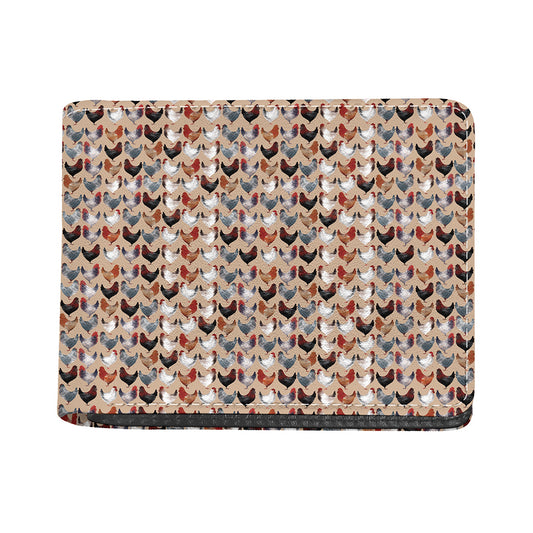 Chicken Painting Pattern Print Bifold Wallet