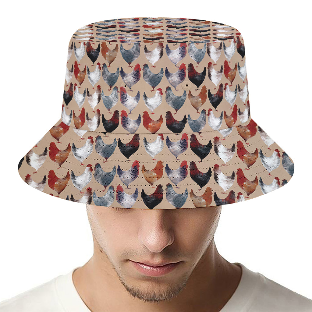 Chicken Painting Pattern Print Bucket Hat