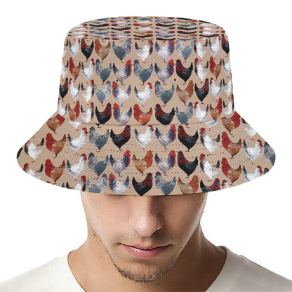 Chicken Painting Pattern Print Bucket Hat