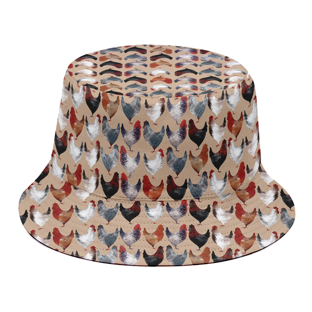 Chicken Painting Pattern Print Bucket Hat