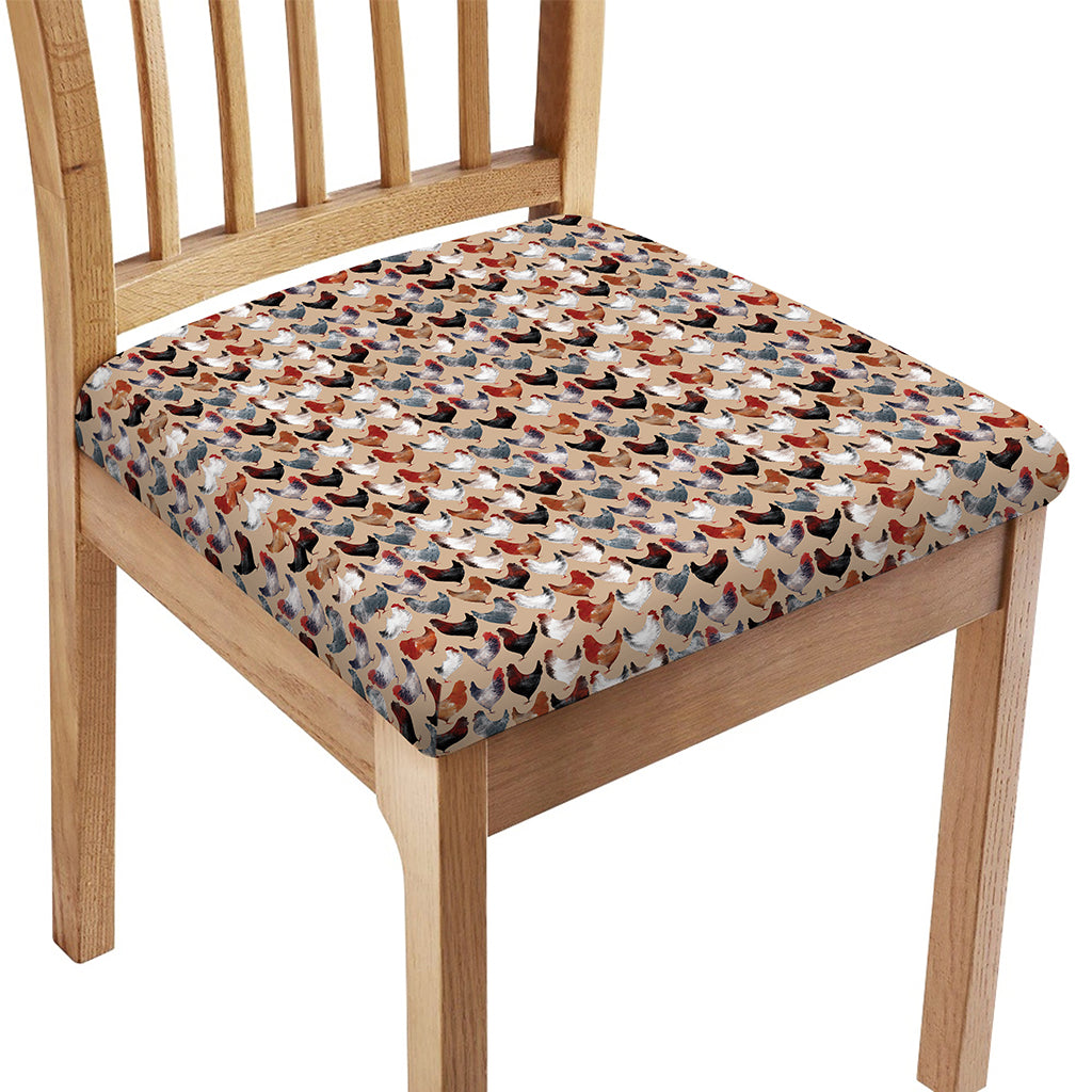 Chicken Painting Pattern Print Chair Cushion Cover