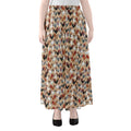 Chicken Painting Pattern Print Chiffon Maxi Skirt