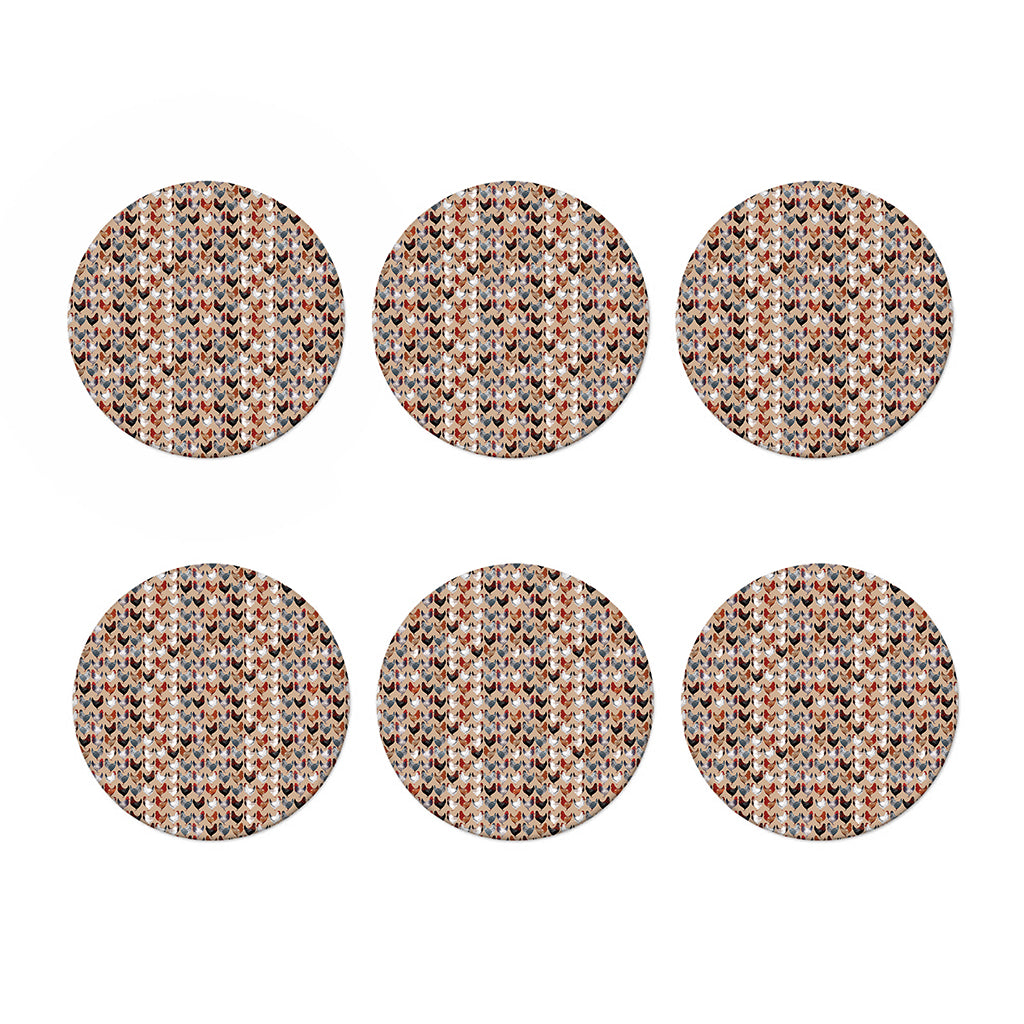 Chicken Painting Pattern Print Coaster Set