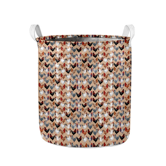 Chicken Painting Pattern Print Collapsible Laundry Basket