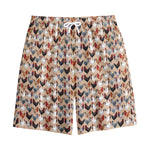 Chicken Painting Pattern Print Cotton Shorts