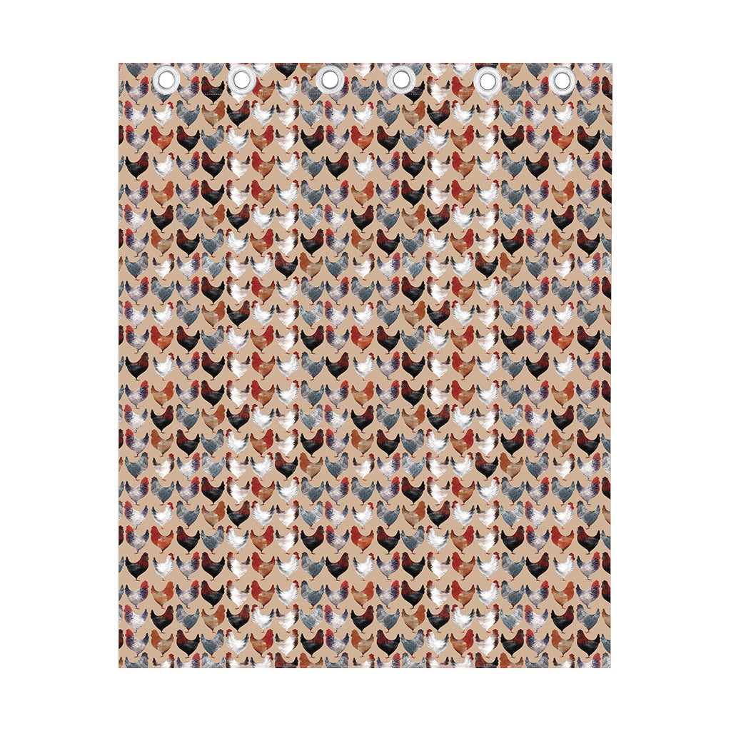Chicken Painting Pattern Print Curtain