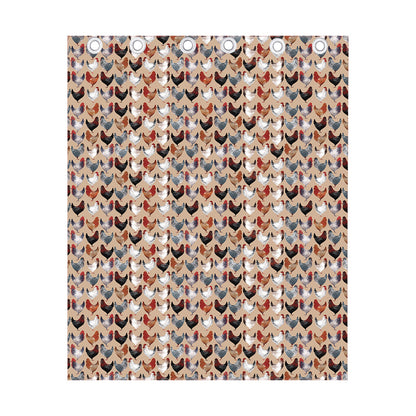 Chicken Painting Pattern Print Curtain