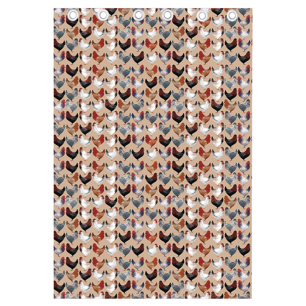 Chicken Painting Pattern Print Curtain