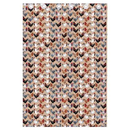 Chicken Painting Pattern Print Curtain