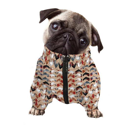 Chicken Painting Pattern Print Dog Zip Up Jacket