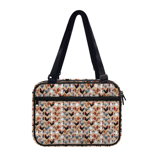 Chicken Painting Pattern Print Double Strap Bible Bag