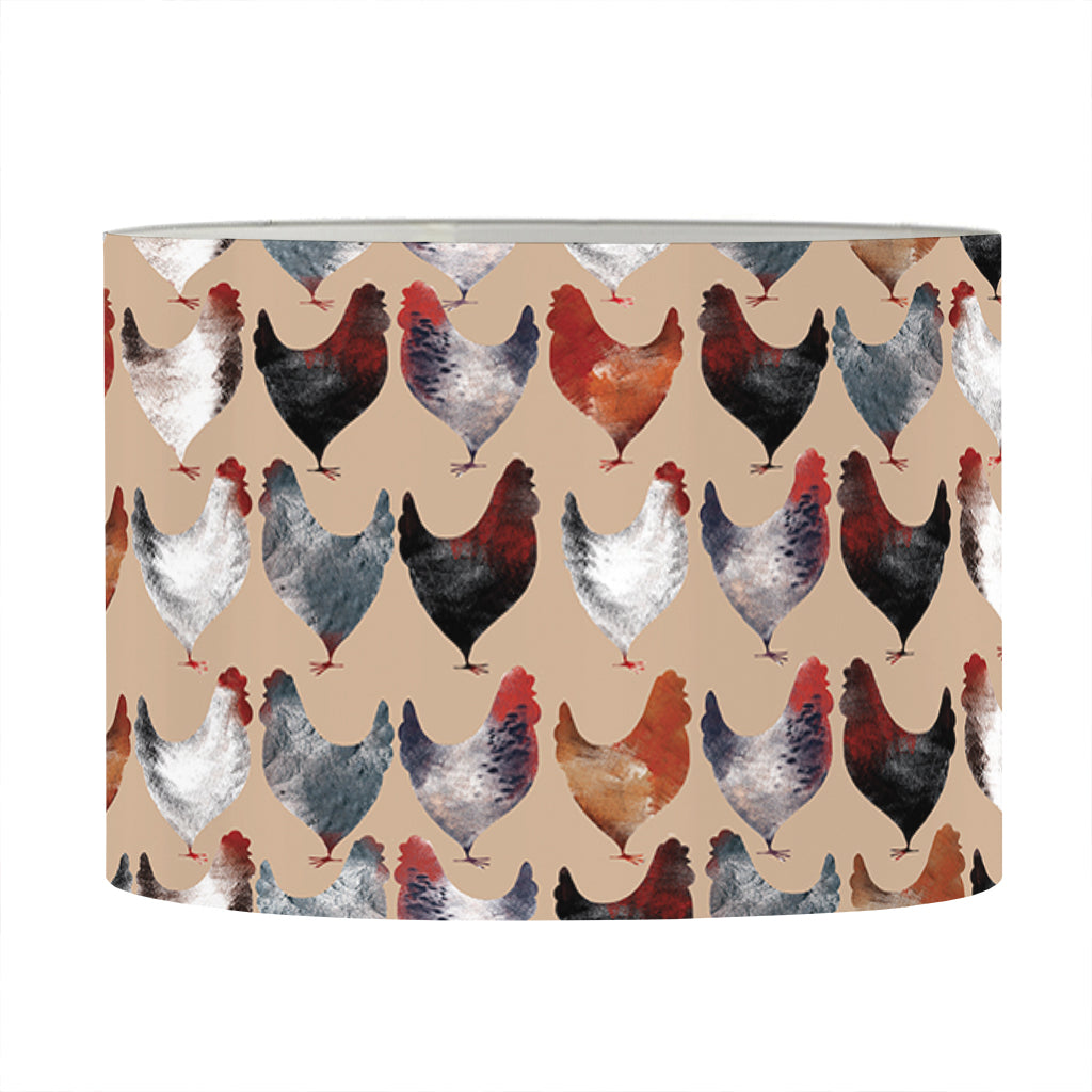 Chicken Painting Pattern Print Drum Lamp Shade