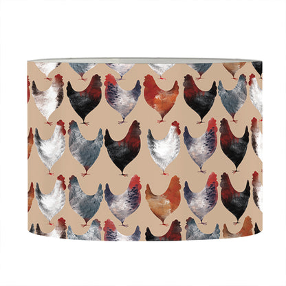 Chicken Painting Pattern Print Drum Lamp Shade